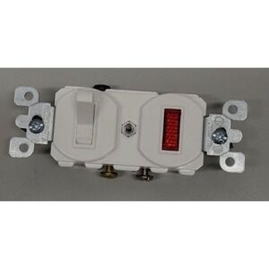 Leviton White Combination Single Pole Toggle Switch with Red Pilot Light 5225-W